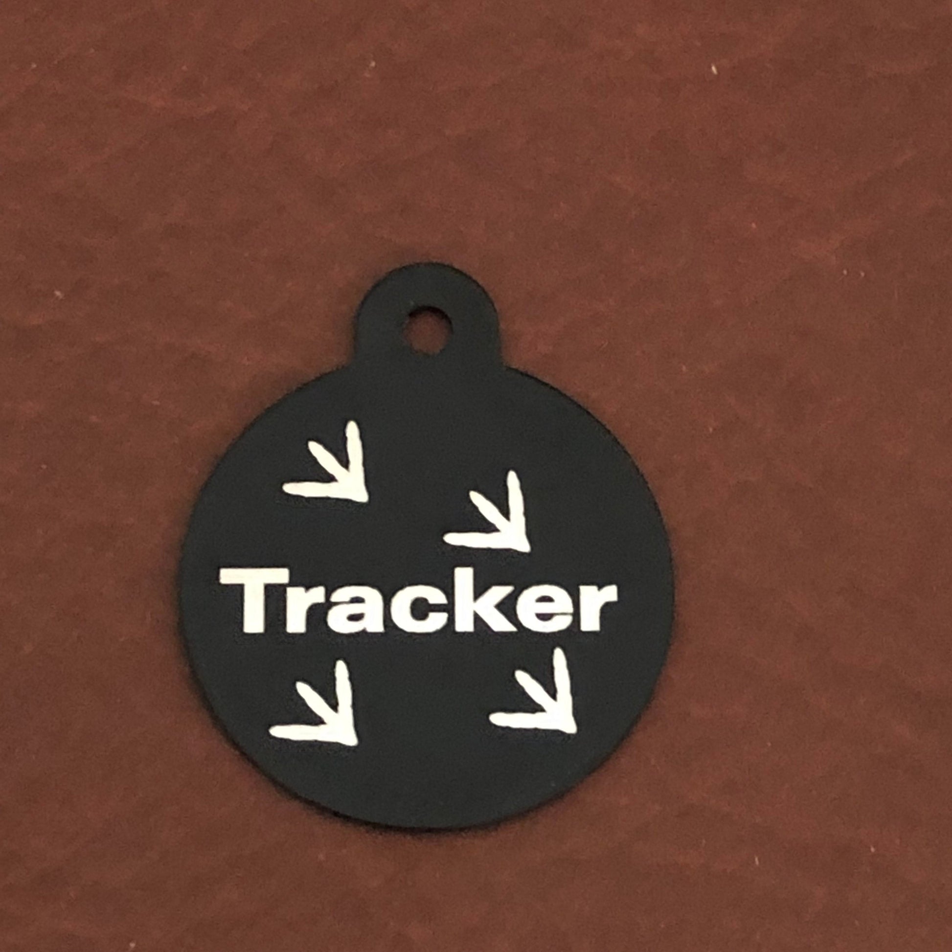 Tracker, Large Black Circle Tag, Personalized Aluminum Tag, Diamond Engraved, Dog Tag, Cat Tag, Animal Tag, Kitty Tag, For dog Collar, TLBC