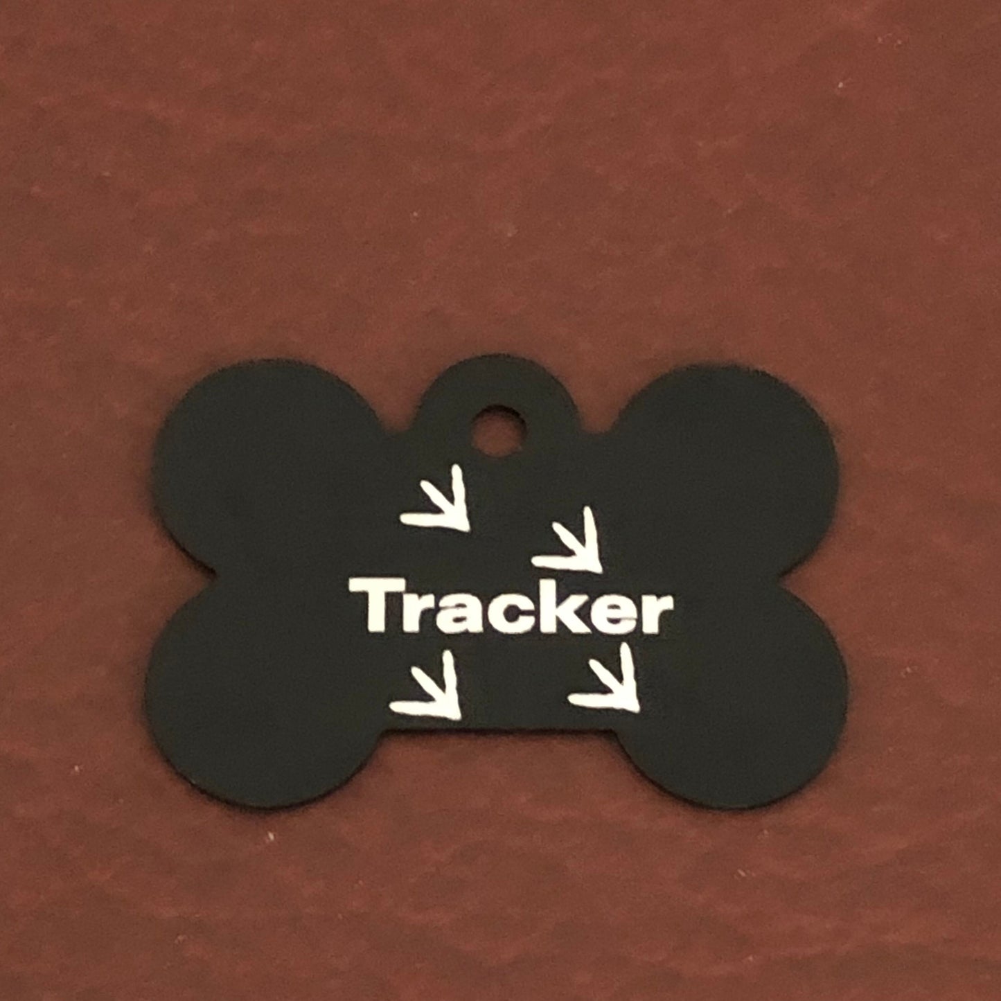 Tracker, Large Black Bone Tag, Personalized Aluminum Tag, Diamond Engraved, Dog Tag, Puppy Tag, For Dog Collar, Lost Dog ID, TLBB