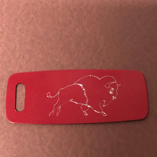 Bison, Buffalo, Aluminum Personalized Luggage Tag, Diamond Engraved, Perfect For Carry-on, Backpacks And Suitcases, CAiAPLT