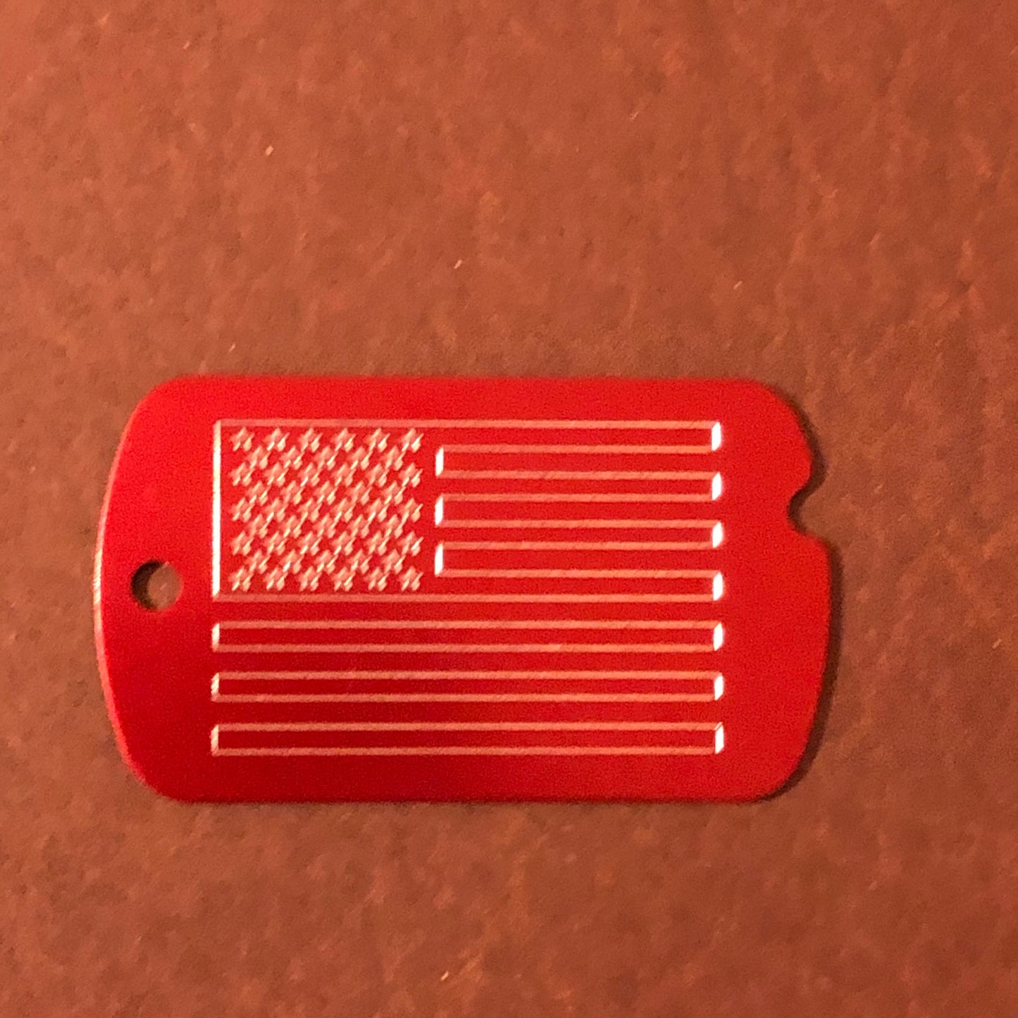 American Flag, Personalized Aluminum ID Tag Diamond Engraved, Backpacks, Equipment Bags, Key Chains, Suitcases, CAeAMI