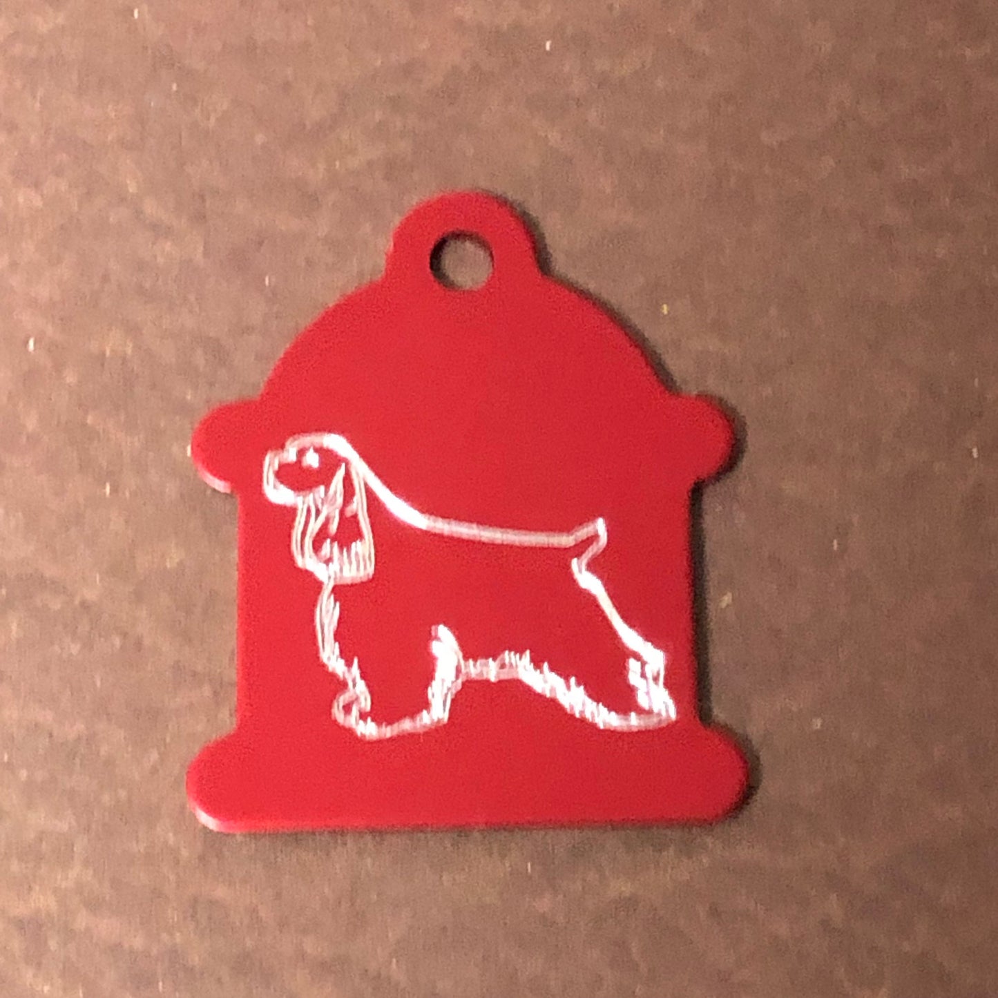 Cocker Spaniel, Large Fire Hydrant Aluminum Tag, Personalized Diamond Engraved, Puppy Tag, Dog Tag, Tag for Dog Collar Lost Dog, CARPALHYT