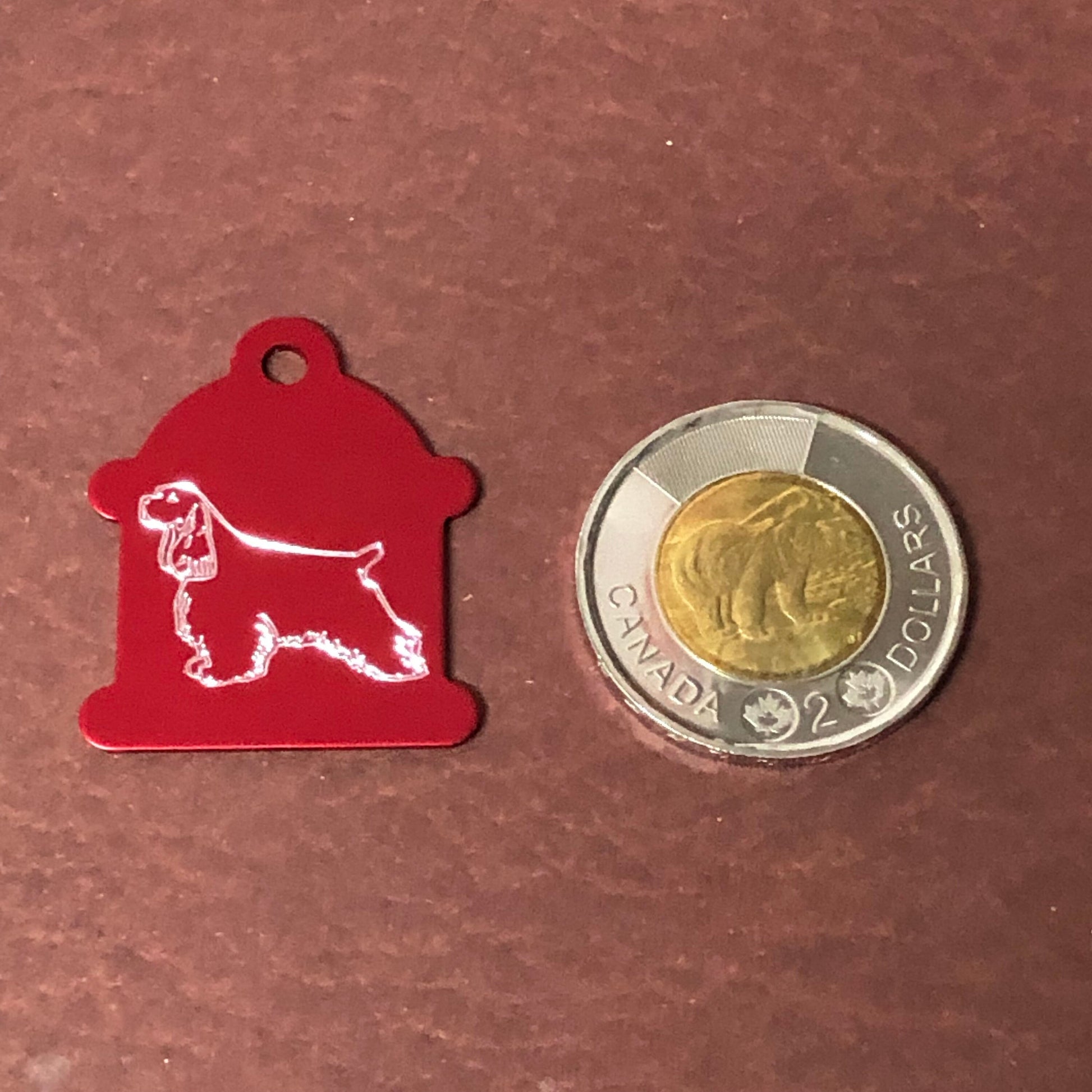 Cocker Spaniel, Large Fire Hydrant Aluminum Tag, Personalized Diamond Engraved, Puppy Tag, Dog Tag, Tag for Dog Collar Lost Dog, CARPALHYT