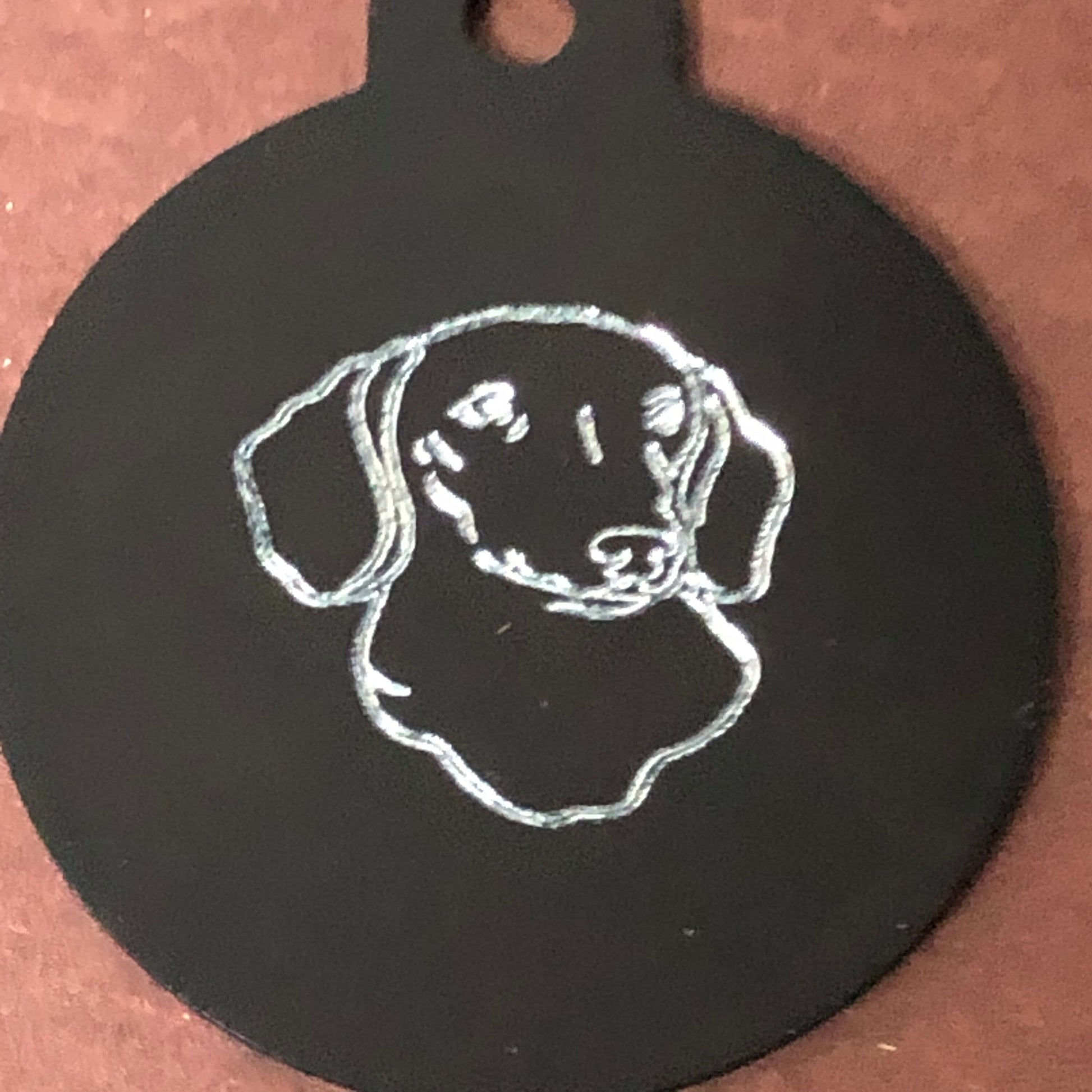 Dog, Large Circle Aluminum Tag, Personalized Diamond Engraved, Cat Tag, Dog Tag, ID Tag For Bags, Backpacks, Key Chain Keychain CAQAPLCT2