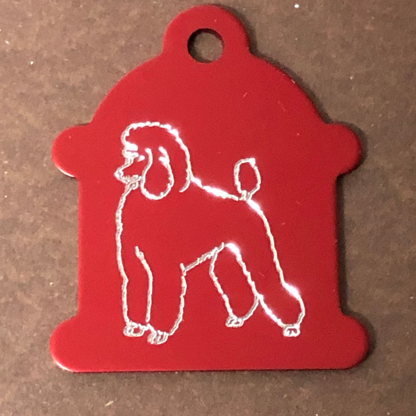 Poodle, Large Fire Hydrant Aluminum Tag, Personalized Diamond Engraved, Puppy Tag, Dog Tag, Tag for Dog Collar Lost Dog ID, CAFPALHYT