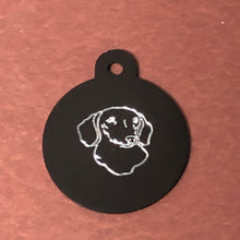 Load image into Gallery viewer, Dog, Large Circle Aluminum Tag, Personalized Diamond Engraved, Cat Tag, Dog Tag, ID Tag For Bags, Backpacks, Key Chain Keychain CAQAPLCT2