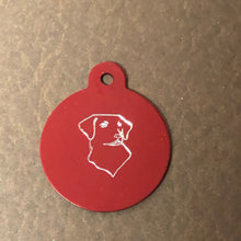 Load image into Gallery viewer, Dog, Large Circle Aluminum Tag, Personalized Diamond Engraved, Cat Tag, Dog Tag, Human ID For Bags, Backpacks, Key Chain Keychain CAPAPLCT