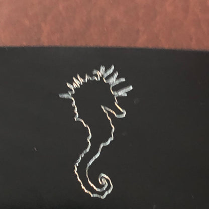 Sea Horse, Aluminum Personalized Luggage Tag, Diamond Engraved, Perfect for Carry-on, Backpacks and Suitcases CA4APLT