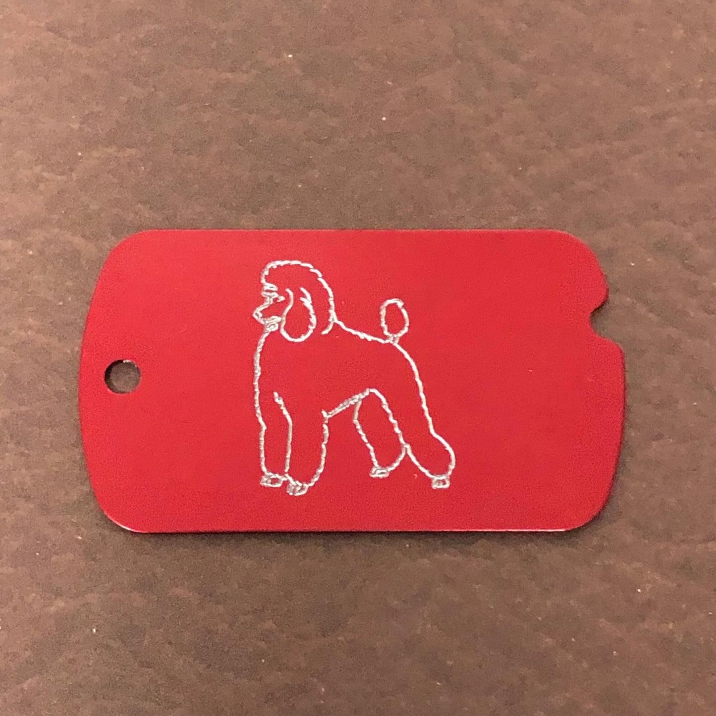 Poodle Dog, Dog Tag, ID Tag Personalized Aluminum Diamond Engraved Perfect for Carry-on, Backpacks, Bags, Key Chain Suitcase, CAFAMI