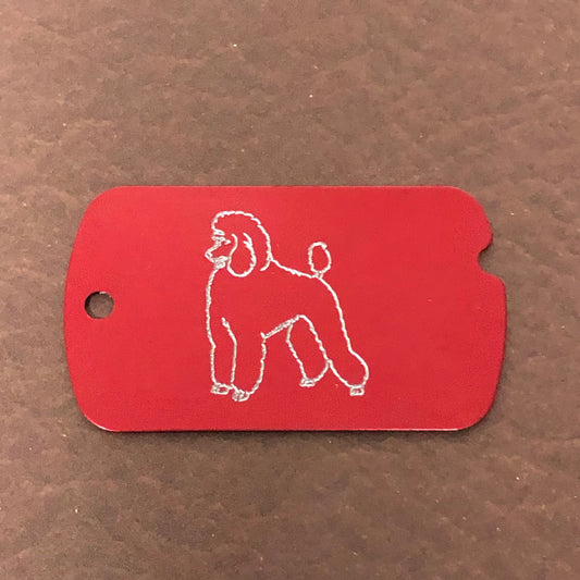 Poodle Dog, Dog Tag, ID Tag Personalized Aluminum Diamond Engraved Perfect for Carry-on, Backpacks, Bags, Key Chain Suitcase, CAFAMI