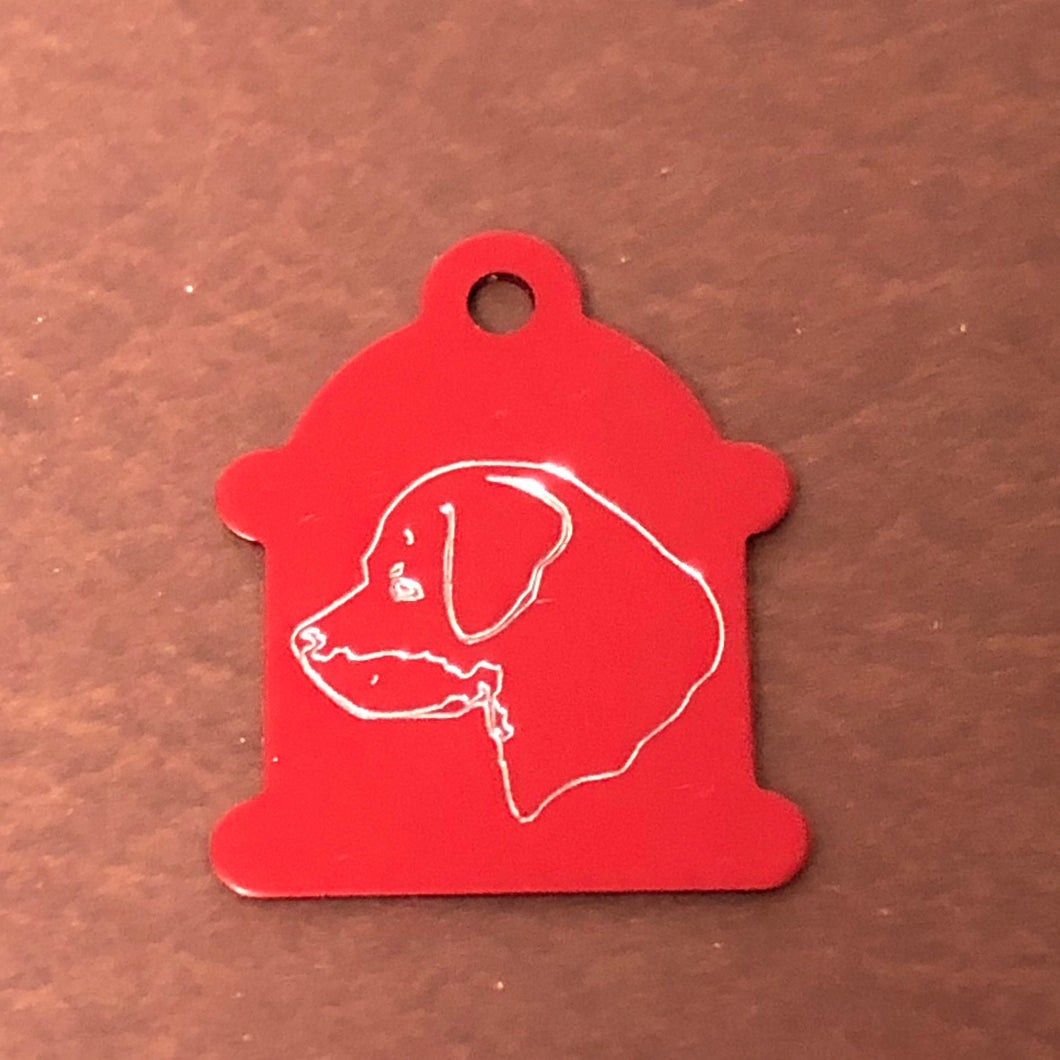 Dog, Large Fire Hydrant Aluminum Tag, Personalized Diamond Engraved, Puppy Tag, Dog Tag, Tag for Dog Collar Lost Dog ID, CAHPALHYT