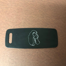 Load image into Gallery viewer, Cocker Spaniel, Dog, Aluminum Personalized Luggage Tag, Diamond Engraved, Perfect for Carry-on, Backpacks and Suitcases CAWAPLT