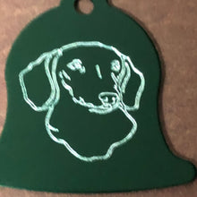 Load image into Gallery viewer, Dog, Green Bell Personalized Aluminum Tag Diamond Engraved Dog Cat Tag ID Tag Kitty Tag Puppy Tag, Collars CAQAPLBT