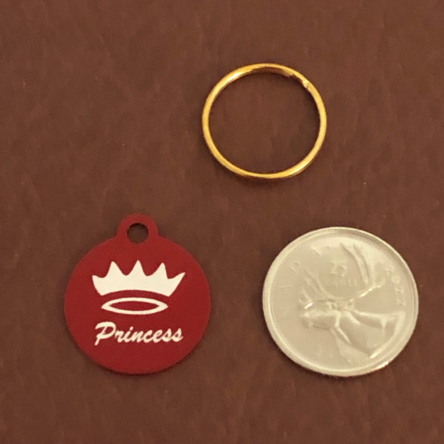 Princess, Small Red Circle Aluminum Tag