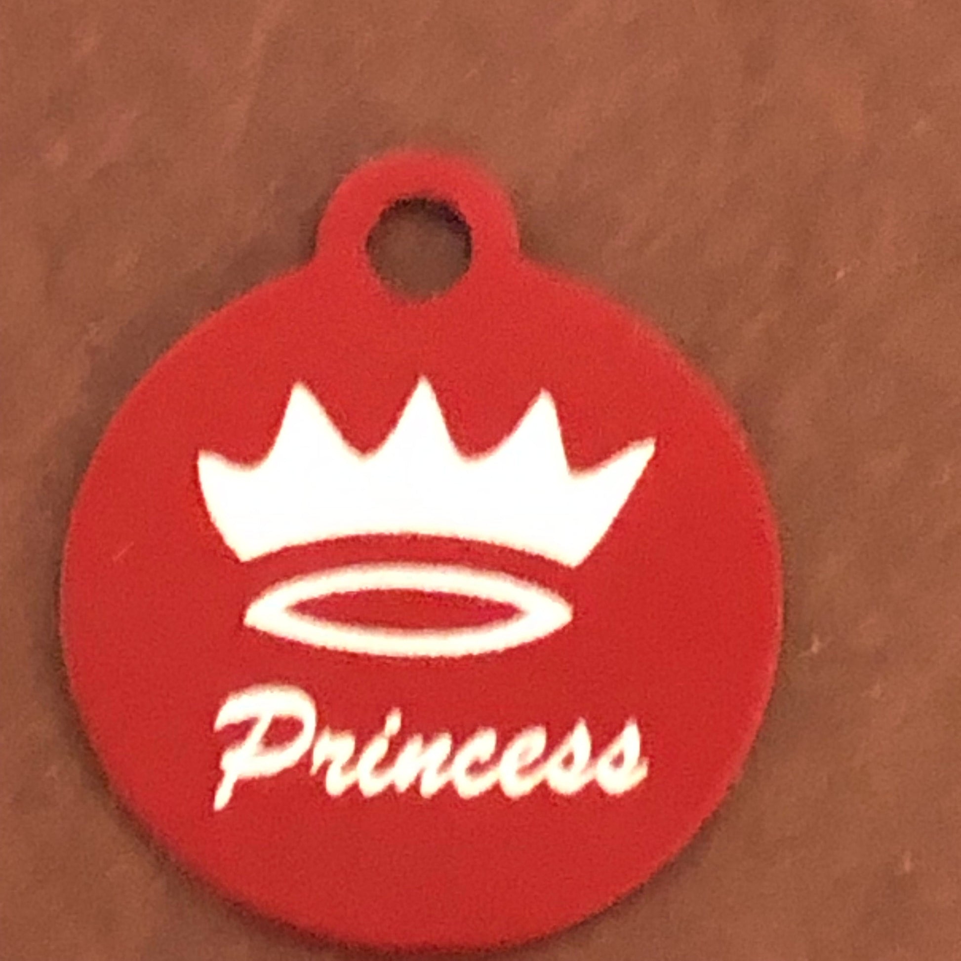 Princess, Small Red Circle Aluminum Tag