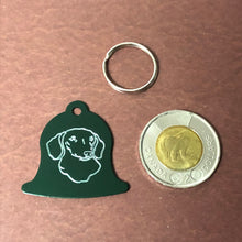 Load image into Gallery viewer, Dog, Green Bell Personalized Aluminum Tag Diamond Engraved Dog Cat Tag ID Tag Kitty Tag Puppy Tag, Collars CAQAPLBT