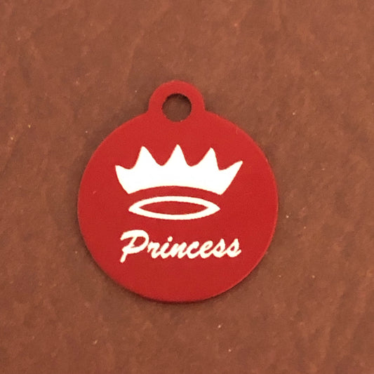 Princess, Small Red Circle Aluminum Tag