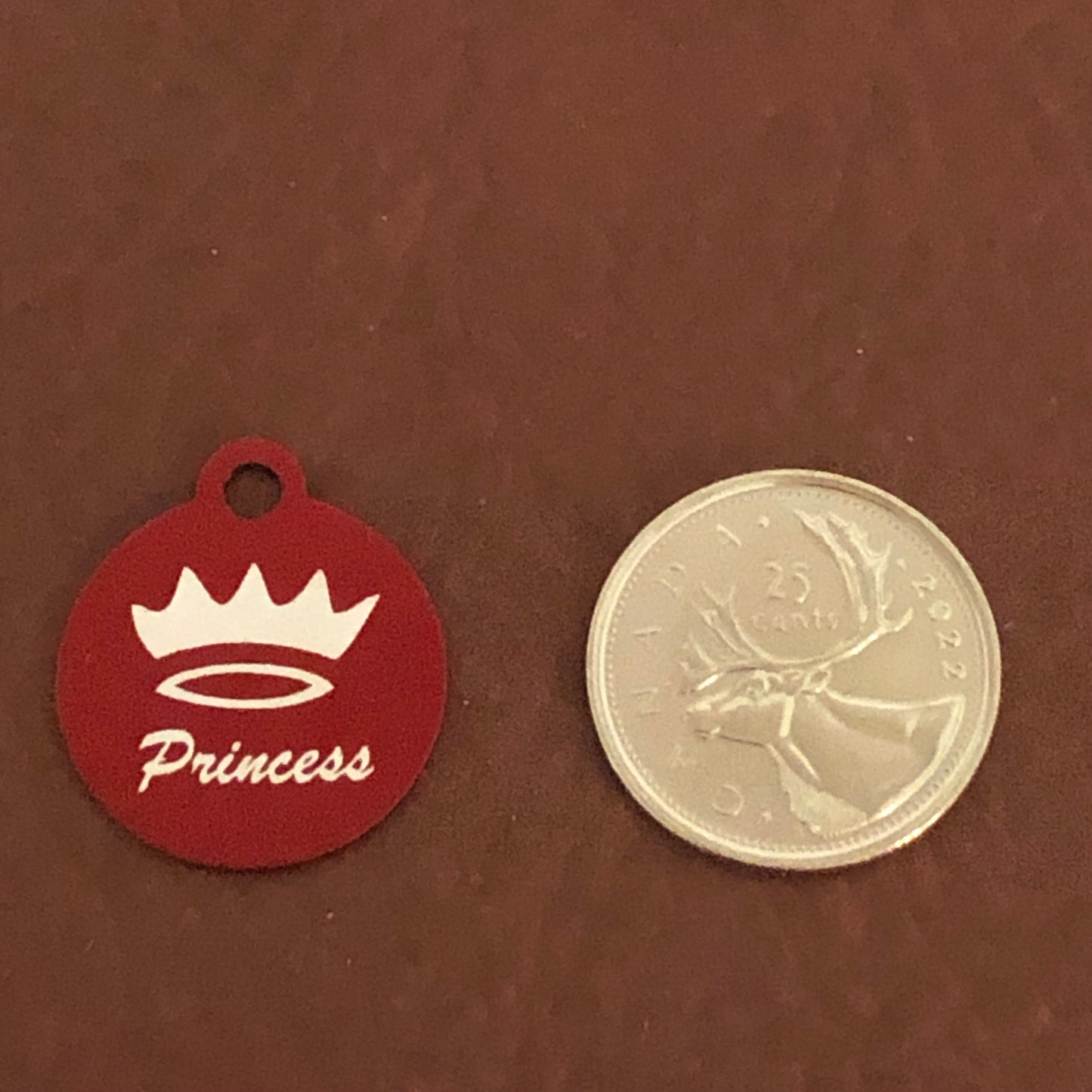 Princess, Small Red Circle Aluminum Tag