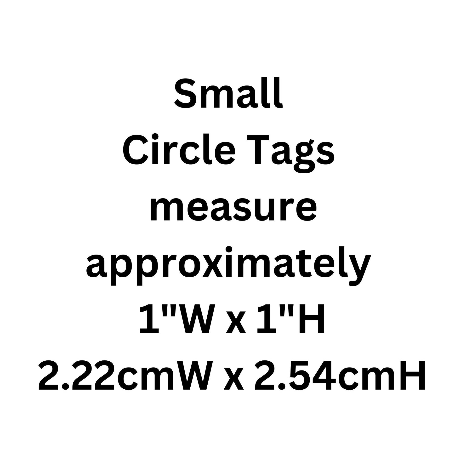 Out to play not a stray, Small Circle Aluminum Tag