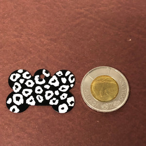 Leopard, Large Black Bone Dog Tag Personalized Aluminum Tag Diamond Engraved Dog Tag Cat Tag Small Animal Tag Kitty Tag Puppy, LEOLBB