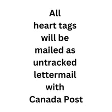 Load image into Gallery viewer, Maple Leaf, Small Red Heart Aluminum Tag, Personalized Diamond Engraved, Pet tag, Cat tag, For Bags, For Backpacks, Dog for Collars. MLSRH