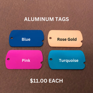 ID Tag, Personalized Aluminum Tag, Diamond Engraved, Perfect For Carry-on, Backpacks, Equipment Bags, Key Chains Suitcases