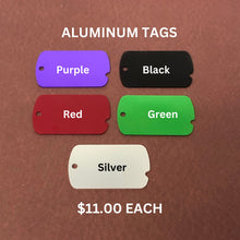 Load image into Gallery viewer, I&#39;M BLIND, Personalized Aluminum ID Tag, Diamond Engraved, Perfect For Carry-on, Backpacks, Equipment Bags, Key Chains Suitcases