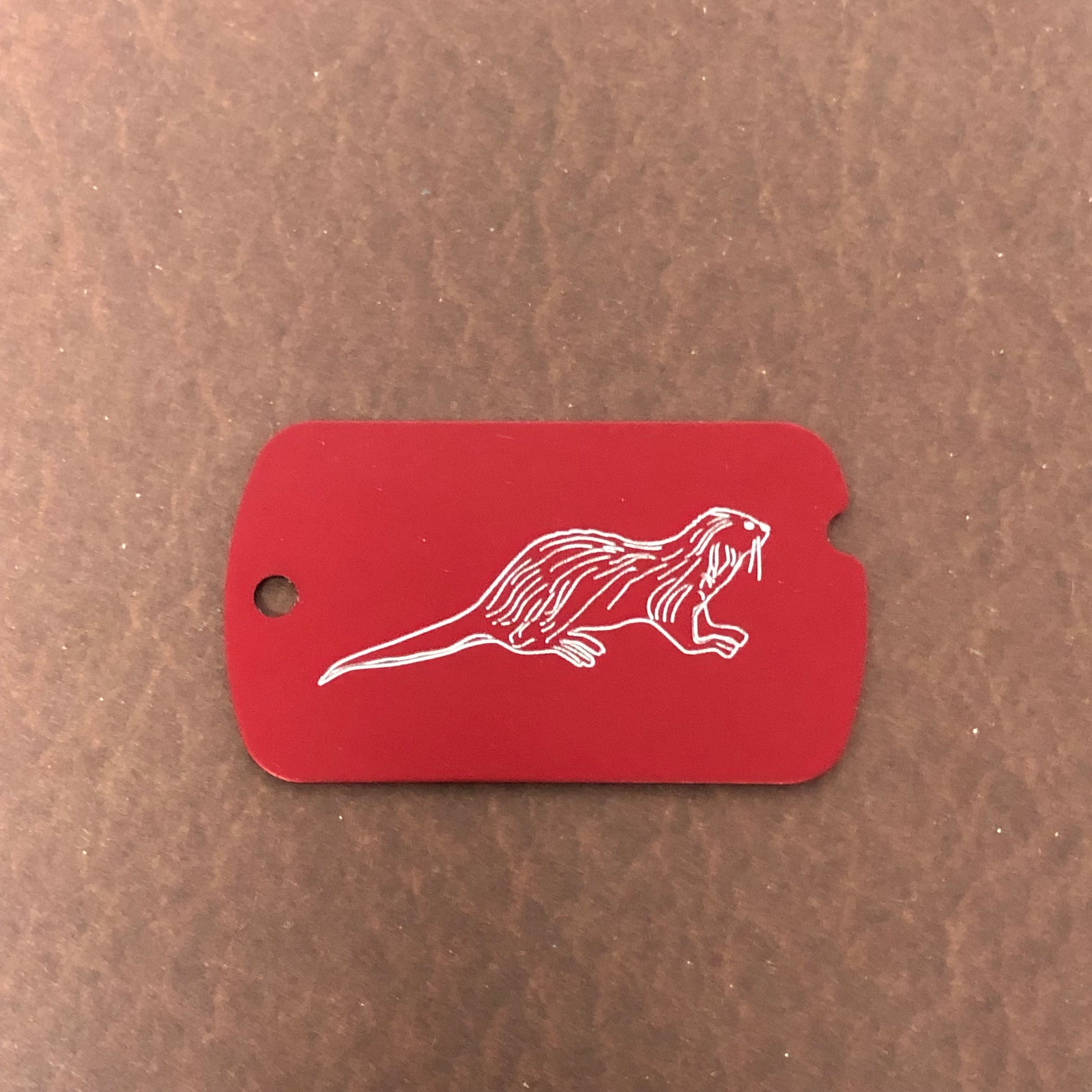 Sea Otter, Personalized Aluminum Dog Tag, ID Tag Diamond Engraved, For Backpacks, Equipment Bags, Key Chains, Keychains, Suitcases, CA8AMI