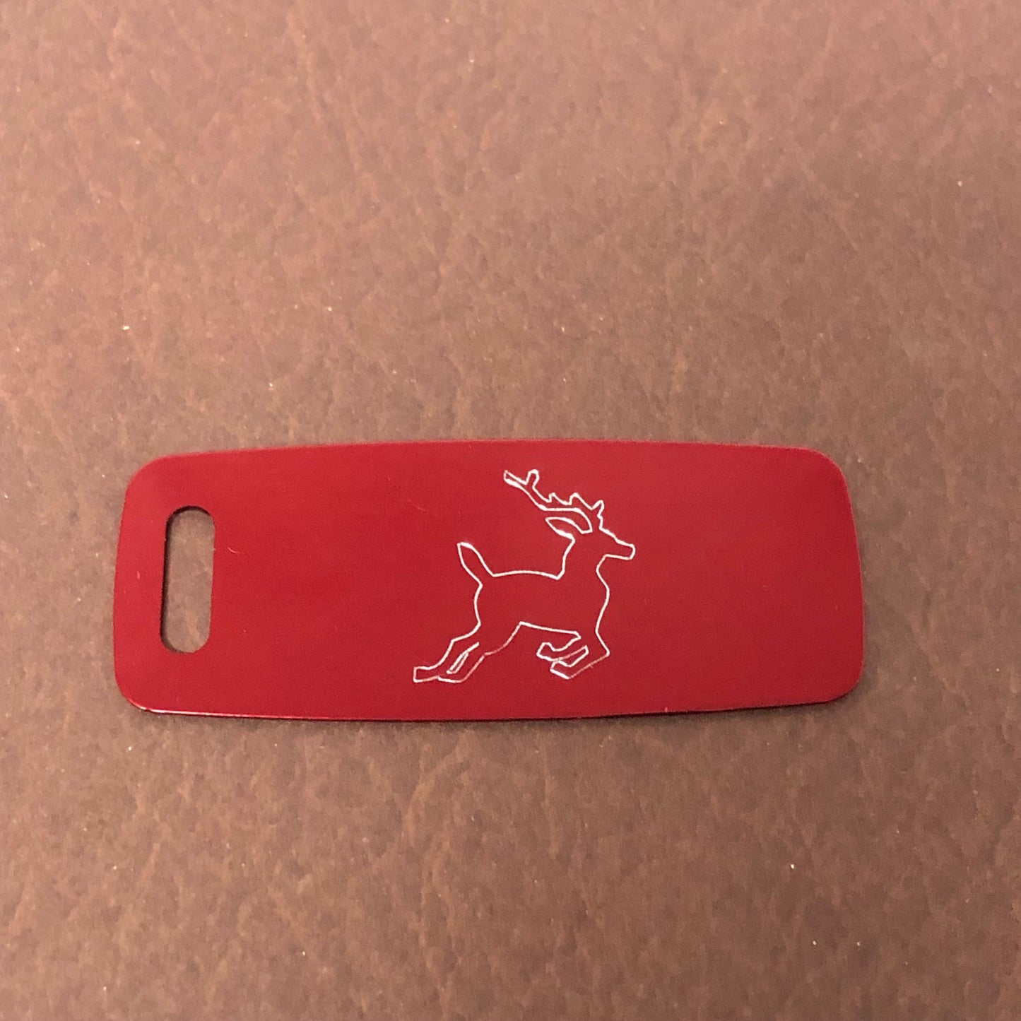 Deer, Reindeer, Caribou Aluminum Personalized Luggage Tag, Diamond Engraved, Perfect For Carry-on, For Backpacks, Suitcases, CAcAPLT