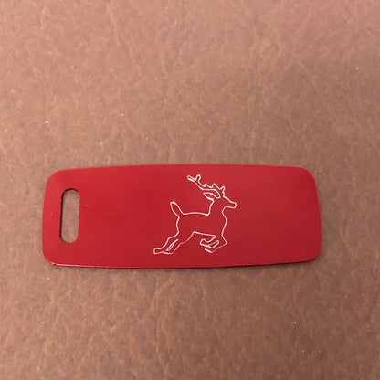 Deer, Reindeer, Caribou Aluminum Personalized Luggage Tag, Diamond Engraved, Perfect For Carry-on, For Backpacks, Suitcases, CAcAPLT