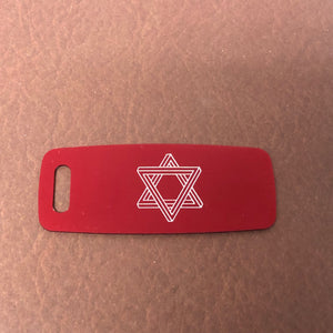 The Star of David, Magen David, Aluminum Personalized Red Luggage Tag, Diamond Engraved, Carry-on, Backpack, Suitcases CAdAPLT