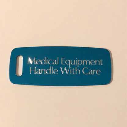 Medical Equipment Handle With Care Aluminum Personalized Luggage Tag Diamond Engraved Perfect For Carry-on, Backpack And Suitcase, MEHWCAPLT