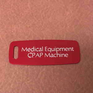 Medical Equipment CPAP Machine Aluminum Personalized Luggage Tag Diamond Engraved Perfect For Carry-on, Backpacks And Suitcases, MICPAPMAPLT