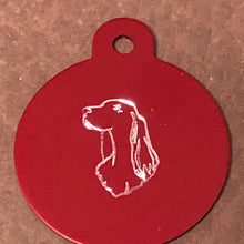 Load image into Gallery viewer, Dog, Large Circle Aluminum Tag, Personalized Diamond Engraved, Cat Tag, Dog Tag, ID Tag For Bags, Backpacks, Key Chain Keychain CAKAPLCT