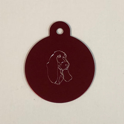 Cocker Spaniel Dog, Large Circle Aluminum Tag, Personalized Diamond Engraved, Pet Tag, Dog Tag, ID Tag For Bags For Dog Collars. CAWAPLCT2