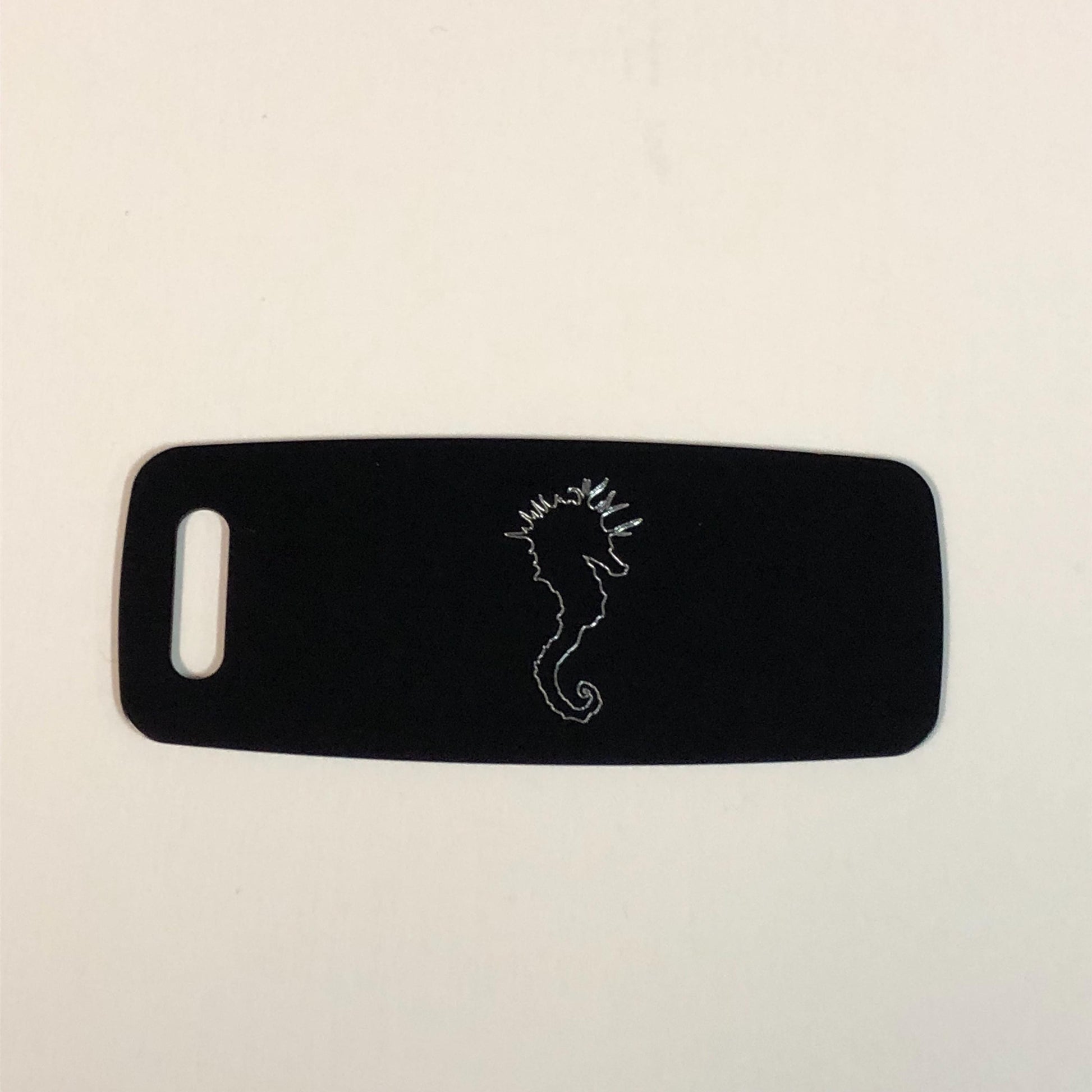 Sea Horse, Aluminum Personalized Luggage Tag, Diamond Engraved, Perfect for Carry-on, Backpacks and Suitcases CA4APLT