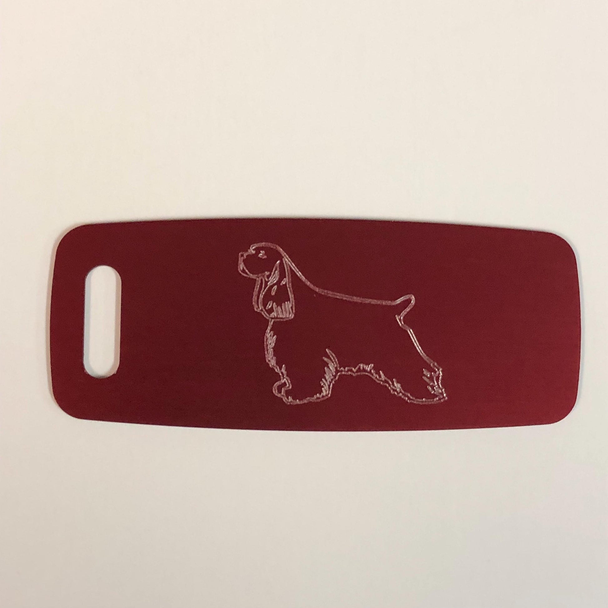 Cocker Spaniel Dog, Aluminum Personalized Luggage Tag, Diamond Engraved, Perfect For Carry-on, For Backpacks, Suitcases, CARAPLT