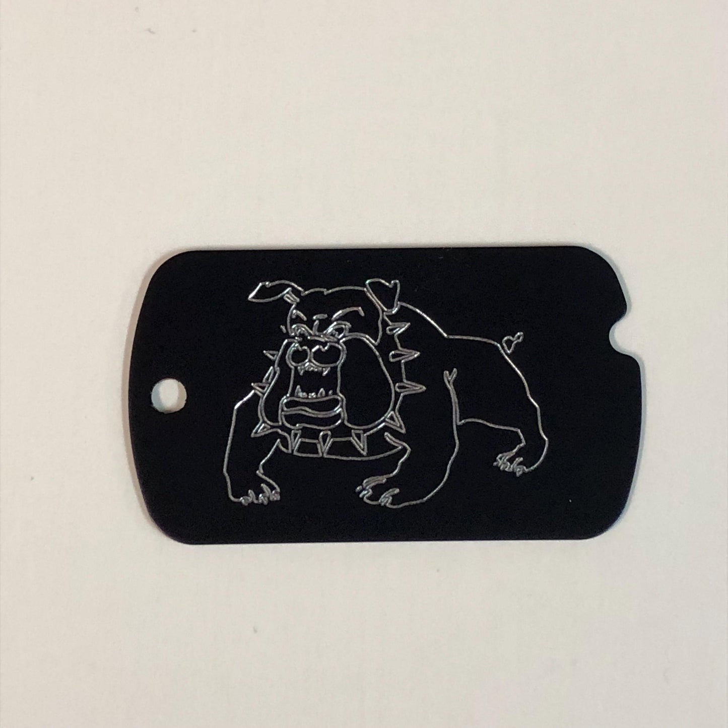 Bulldog, Personalized Aluminum ID Tag Diamond Engraved, For Backpacks, Equipment Bags, Key Chains, Keychains, Suitcases, CAJAMI