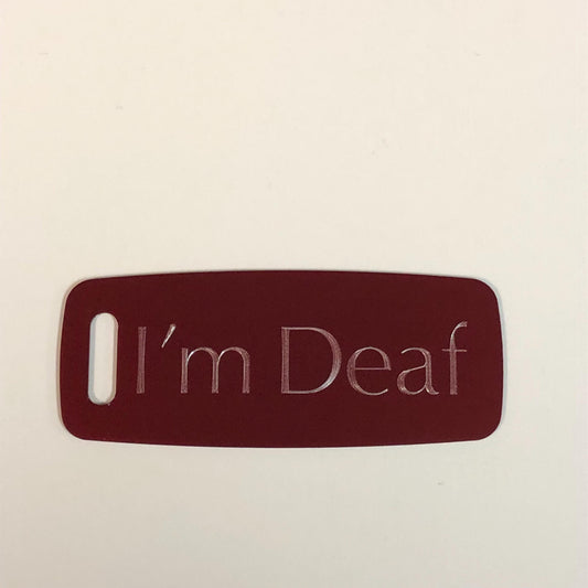 I'm Deaf Aluminum Personalized Luggage Tag Diamond Engraved Perfect For Carry-on, Backpacks And Suitcases, IMDAPLT