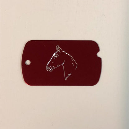 Horse Personalized Aluminum ID Tag Diamond Engraved, Carry-on, Backpacks, Equipment Bags, Key Chains, Suitcases, CAMAMI