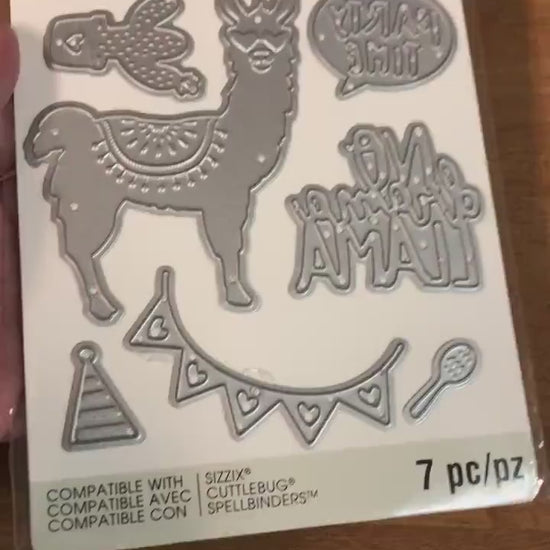 Llama, No Drama, Llama Party Time, Recollections, 7 Pieces Dies, Cut and Emboss Set 542699 For Card Making Birthday Cards