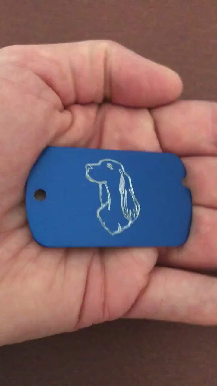 Dog, Personalized Aluminum Dog Tag, ID Tag Diamond Engraved, For Backpacks, Equipment Bags, Key Chains, Keychains, Suitcases, CAKAMI