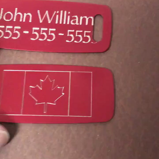 Canadian Flag, Aluminum Personalized Luggage Tag, Diamond Engraved, Perfect For Carry-on, Backpacks And Suitcases, CA2APLT