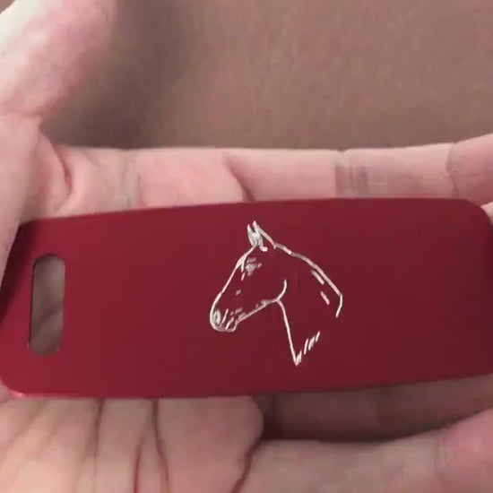 Horse, Aluminum Personalized Luggage Tag, Diamond Engraved, Perfect for Carry-on, Backpacks and Suitcases CAMAPLT