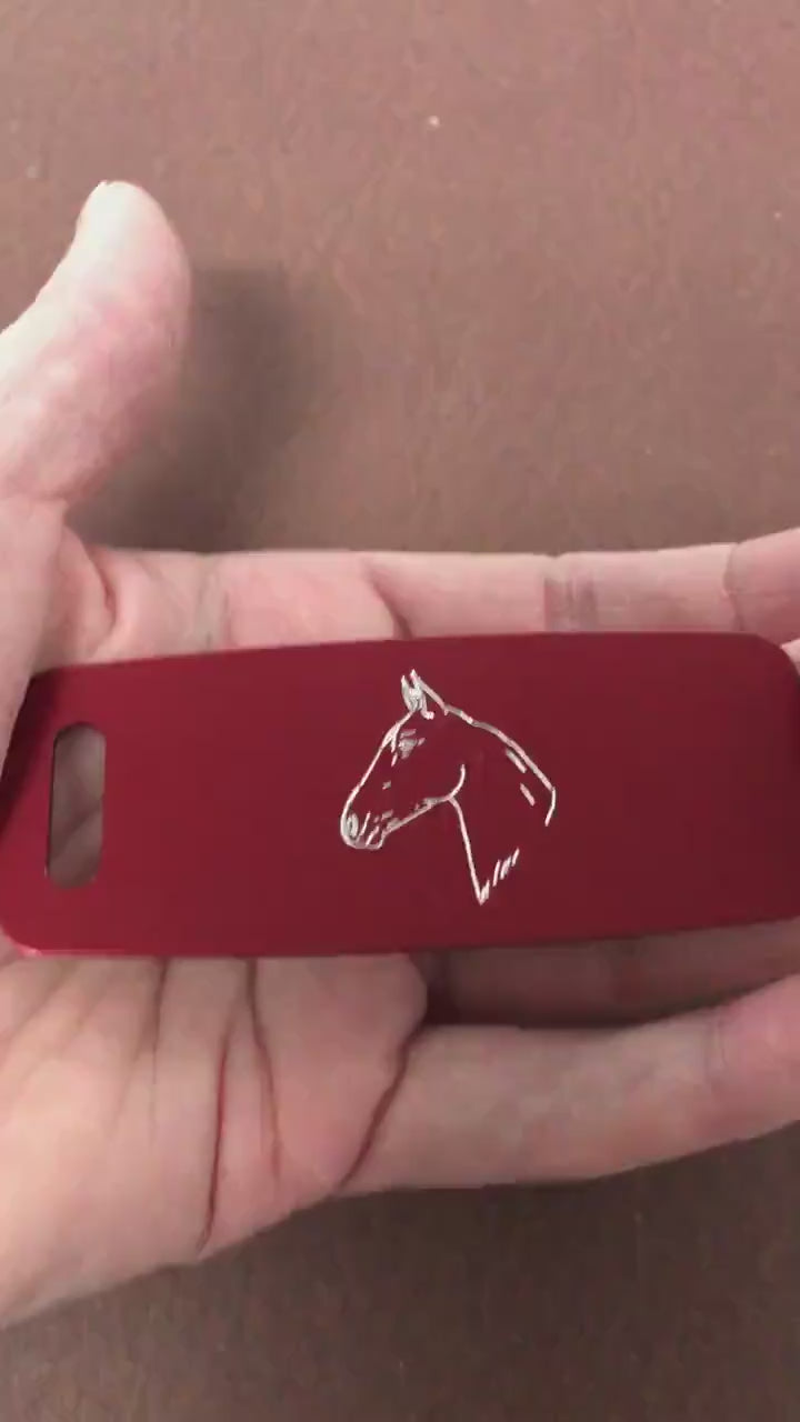 Horse, Aluminum Personalized Luggage Tag, Diamond Engraved, Perfect for Carry-on, Backpacks and Suitcases CAMAPLT