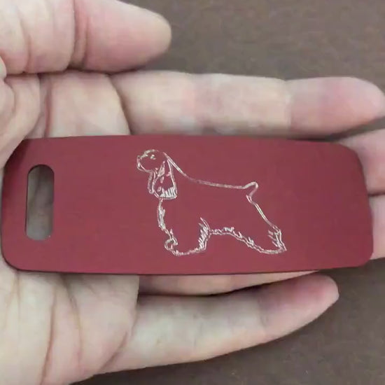 Cocker Spaniel Dog, Aluminum Personalized Luggage Tag, Diamond Engraved, Perfect For Carry-on, For Backpacks, Suitcases, CARAPLT