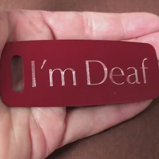 I'm Deaf Aluminum Personalized Luggage Tag Diamond Engraved Perfect For Carry-on, Backpacks And Suitcases, IMDAPLT