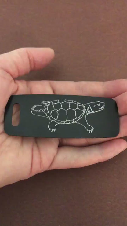 Turtle, Tortoise, Aluminum Personalized Luggage Tag, Diamond Engraved, Perfect For Carry-on, Backpacks And Suitcases, CAEXAPLT