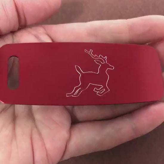 Deer, Reindeer, Caribou Aluminum Personalized Luggage Tag, Diamond Engraved, Perfect For Carry-on, For Backpacks, Suitcases, CAcAPLT