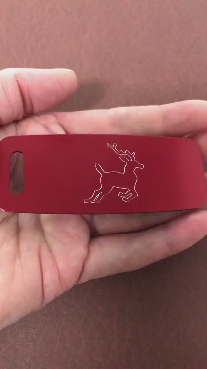 Deer, Reindeer, Caribou Aluminum Personalized Luggage Tag, Diamond Engraved, Perfect For Carry-on, For Backpacks, Suitcases, CAcAPLT