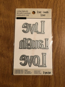 Recollections, Live Laugh Love, Cutting Template, Die 3 Piece Set, 508080 For Card Making, Scrapbooking